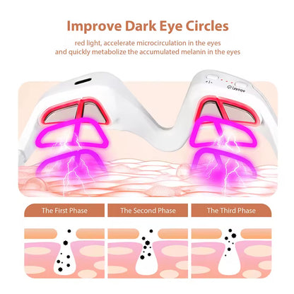 Red Light Eye Care Massage With Gel Patch For Treatment Under Eye Wrinkle Improvement Dark Circles