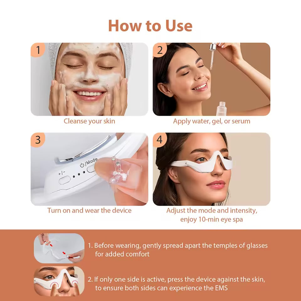 Red Light Eye Care Massage With Gel Patch For Treatment Under Eye Wrinkle Improvement Dark Circles
