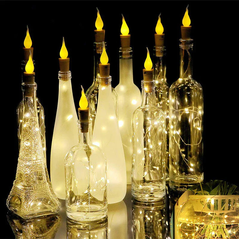 Candle Head Lights Battery Bottle Stopper